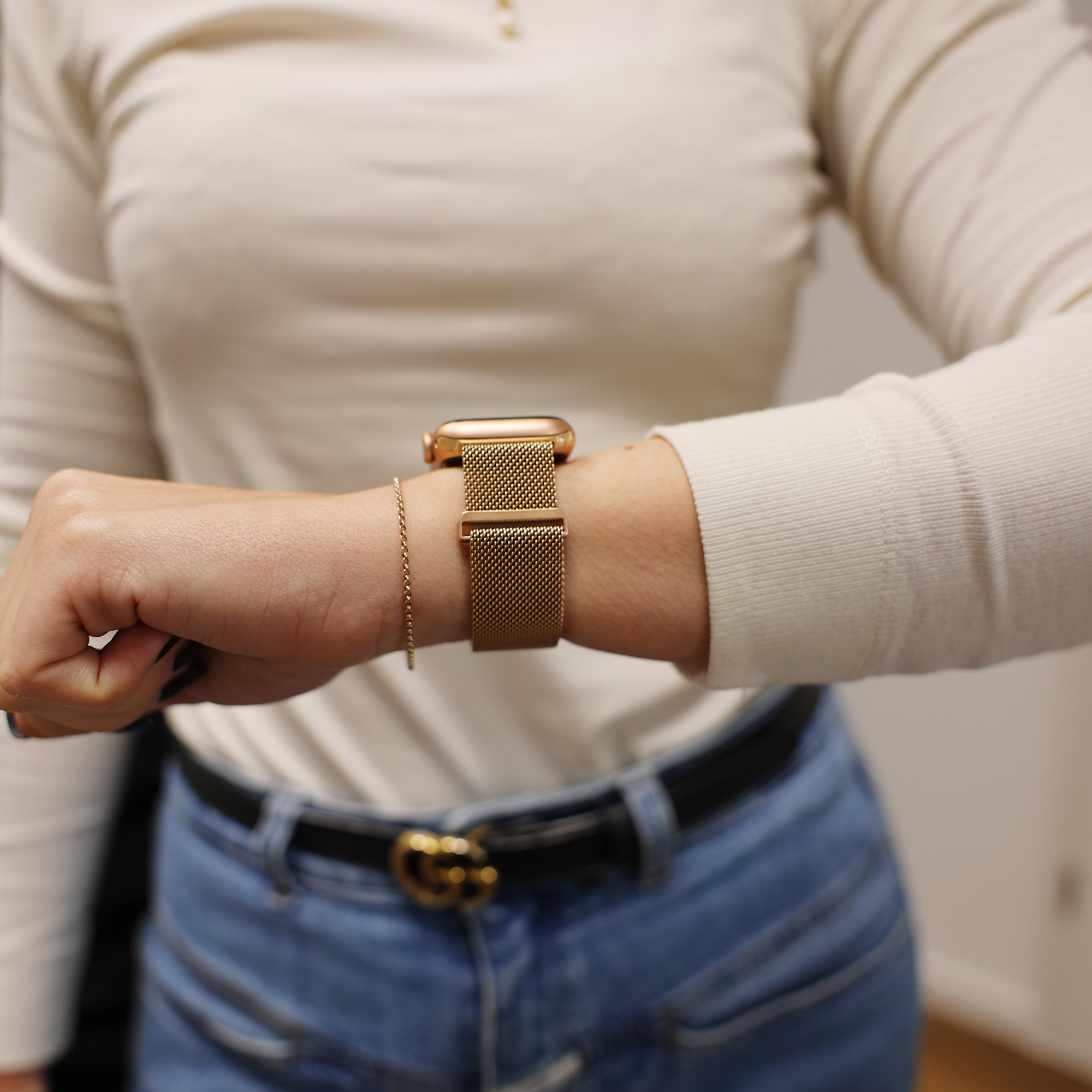 Milanese Loop Armband Armband Fur Apple Watch Series 1 Series 9 SE Ultra und Ultra 2 Edelstahl Armband mit Mesh Design und Magnet WRISTR